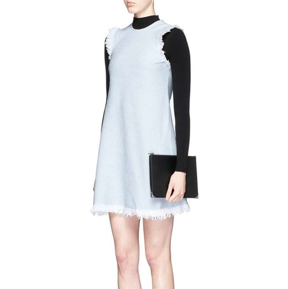 T BY ALEXANDER WANG A-LINE FRAYED MINI DRESS SZ 2